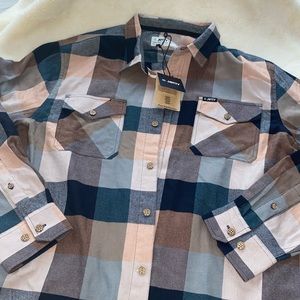 NWT JETTY Breaker Flannel XL NWT Blue & Brown
